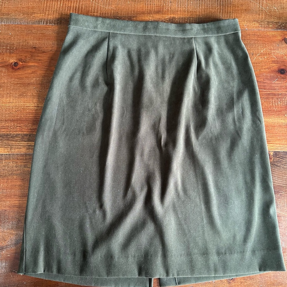Karin Stevens Petites Size 12 Olive Green‎ Skirt